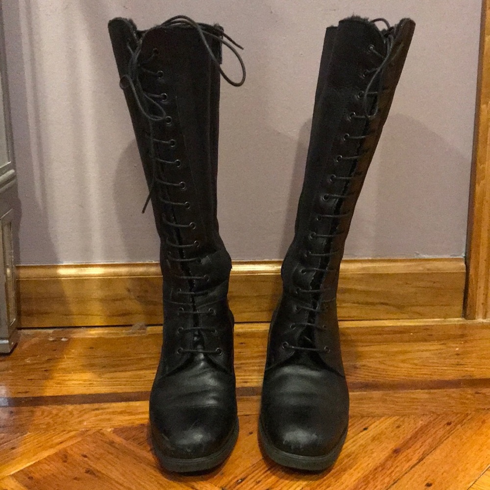 Tall lace up combat boot